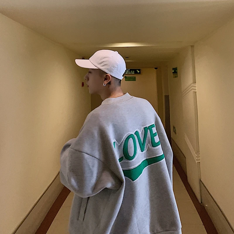 

2019 Autumn New Korean Long Sleeve Cardigan Multicolor Back Letter Embroidery Wild Student Loose Men Large Size Jacket M-XL