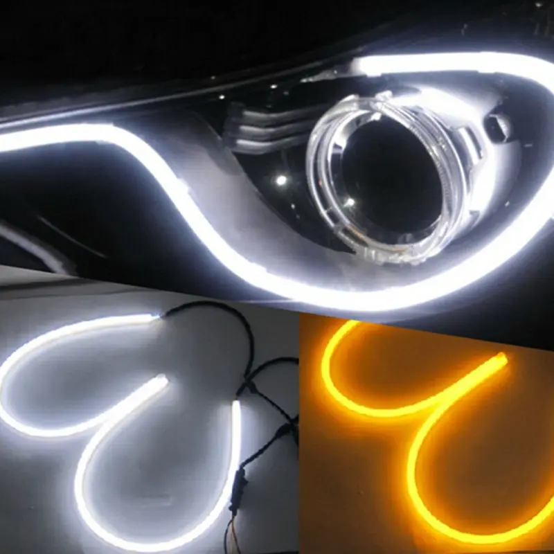 2 шт. 45 см светодиодный автомобильный DRL дневная ходовая лампа Angel Eye гибкий
