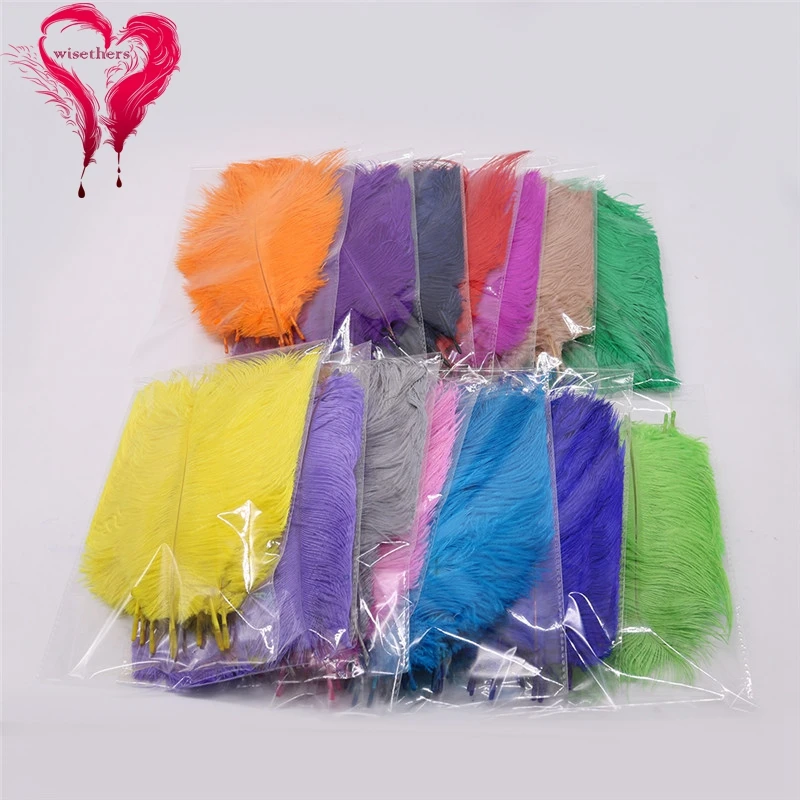 

10 PCS/Lot 15-30 CM Fancy Lovely Fluffy Dyed Colorful Real Ostrich Feather Plumes Wedding Carnival Home DIY Decoration 15 Colors