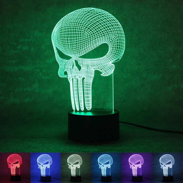 

Ebay Amazon Breaking Punisher 3D Vision Night Light Button Switch USB Birthday Party Customization
