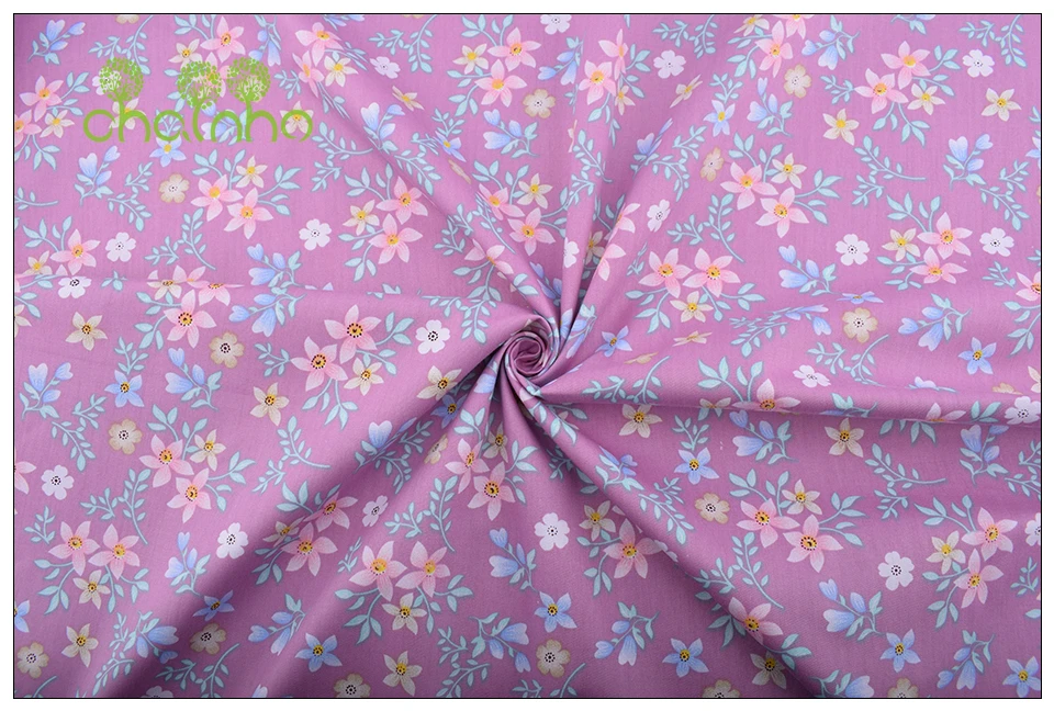 Chainho, 6 шт./лот, темно-серый цветочный, саржевая хлопковая ткань, Лоскутная одежда, сделай сам шитье и стеганое одеяло, материал для ребенка и ребенка