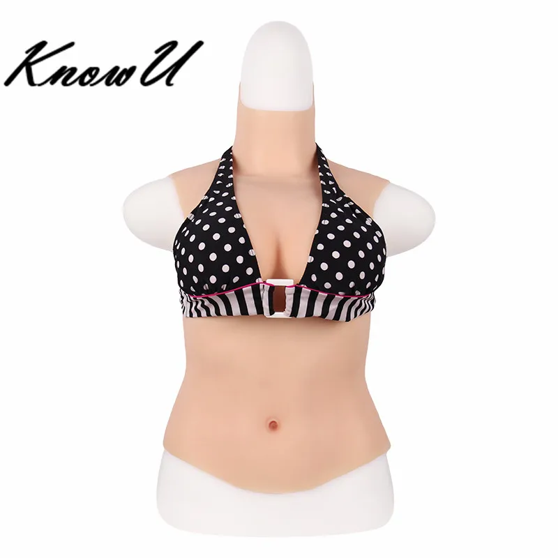 

KnowU C/D/E Cup Half Body Suit Breast Forms Elastic Cotton Filled Crossdresser Transgender Cosplay M2F silicone boobs