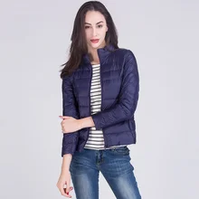 Новое легкое тонкое женское пуховое пальто весеннее женское 90% белое пуховое пальто женский стоячий тонкий плюс размер зимнее пуховое пальто FP0229