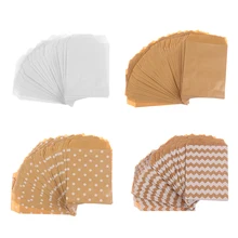 50 sztuk 15*10CM fala Dot papier pakowy cukierki torebki na herbatniki pakowania Popcorn torba urodziny ślub owijania zaopatrzenie firm narzędzie do pieczenia ciasta