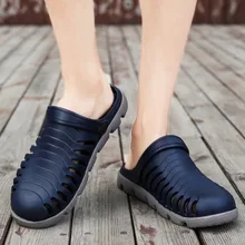 SAGACE-мужские сандалии на открытом воздухе Модная обувь на плоской подошве с вырезами отверстие пляжные открытые сандалии светильник Повседневное пляжная обувь мягкие удобные 6J26