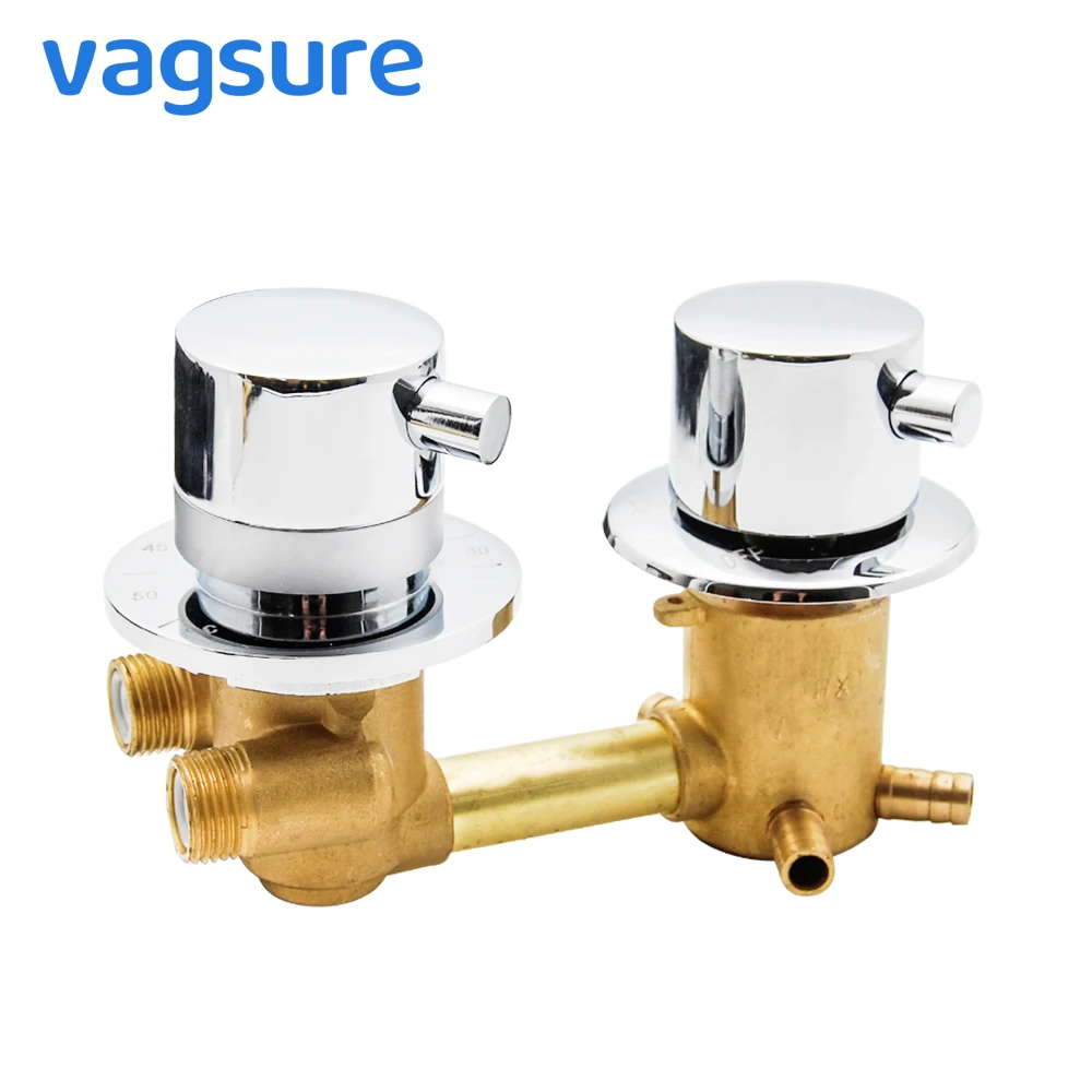Thermostatic Shower Faucets 2/3/4Ways Outlet 10cm 12.5cm Intubation Brass Mixing Valve Tap Temperature Mixer Control Bathroom