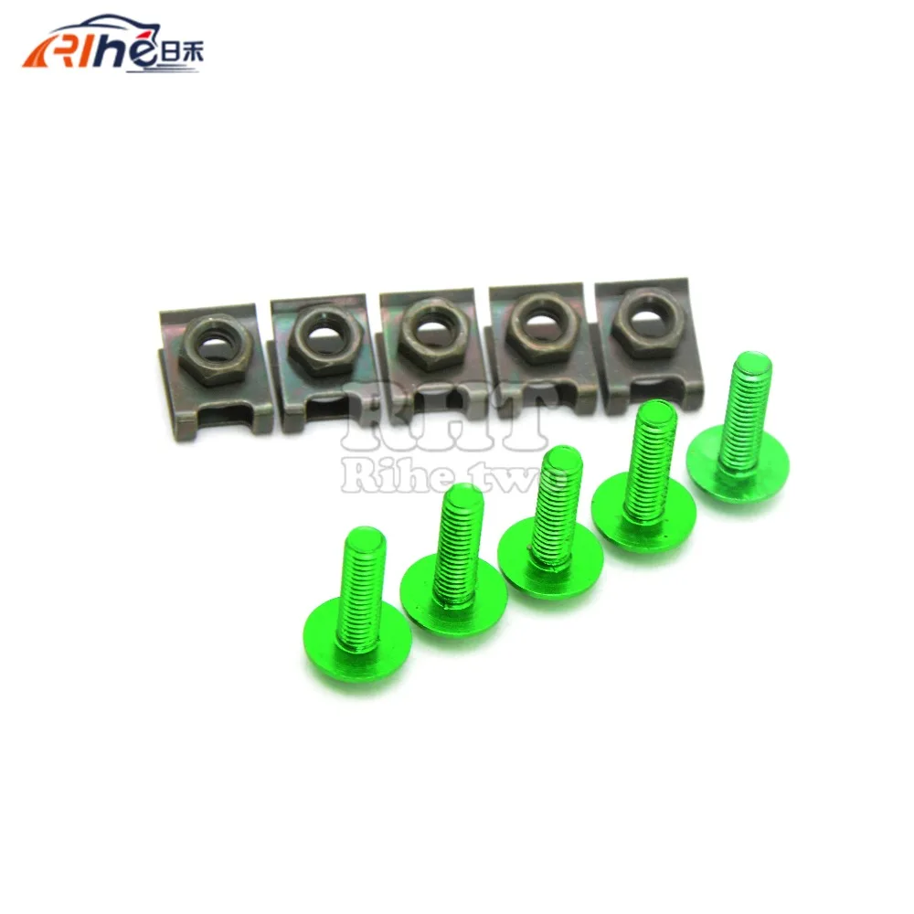 

5 pieces 6mm motorcycle accessrioes fairing body screws for kawasaki zzr400 zx12r zx7r ninja 300 vn 1500 klx honda vtx 1300 16