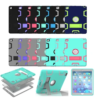 

For Apple iPad Pro 9.7 Heavy Duty Rugged Combo Back Cover case For Apple iPad 6 Air 2 Tablet Case With Kickstand