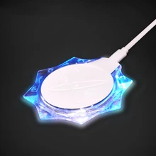 K10, беспроводное зарядное устройство Qi для мобильного телефона, стандартный кристально прозрачный ПК-светильник, беспроводное быстрое зарядное устройство, 5 Вт, 1 А, Дополнительный внешний аккумулятор