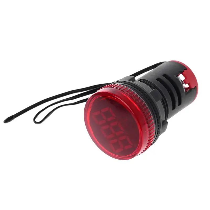 22 мм AC 50-380 В термометр индикатор светильник светодиодный цифровой дисплей датчик температуры измерения индукции диапазон-20-199 - Цвет: Красный