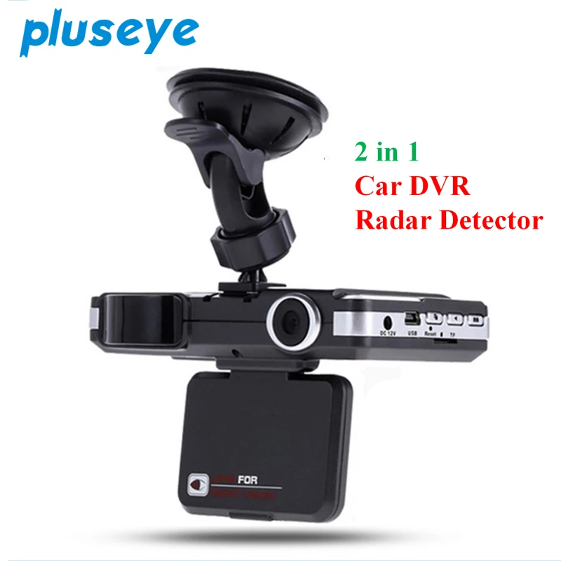 Pluseye 2 в 1 Автомобильный dvr Анти радар детектор 1080P HD Обнаружение движения g-сенсор