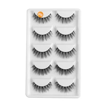 5 пар ручной работы норковые накладные ресницы натуральные длинные перекрещивающиеся черные ресницы большие глаза макияж инструменты для наращивания