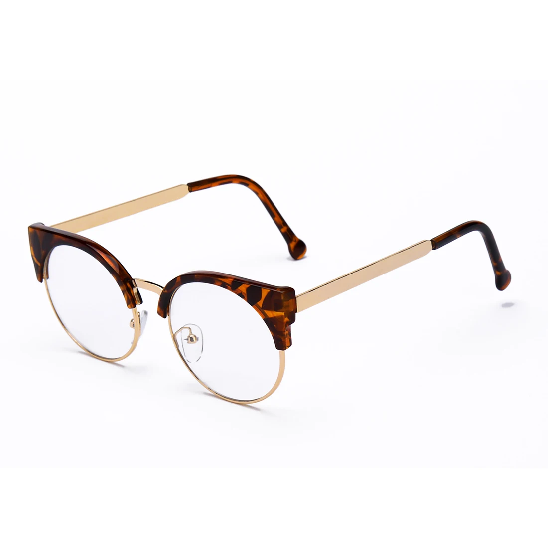 Новинка, женские брендовые дизайнерские очки кошачий глаз, полуоправа, кошачий глаз, очки для женщин, оправа для очков, высокое качество - Цвет оправы: leopard
