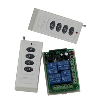 

DC24V 4 CH Relay 10A RF Wireless Remote Control Switch System Receiver Transmitter & Wireless Lighting Switch for Smart Home