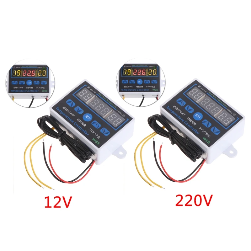 W88 12 В/220 В 10A цифровой Светодиодный контроль температуры ler термостат управление переключатель сенсор 2019