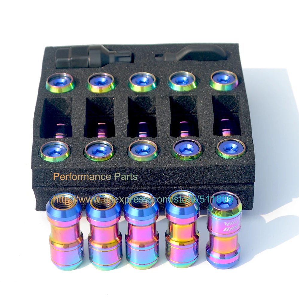 

LYJ Neo Chrome Racing Wheel Lug Nut M12*P1.25 Car Wheel Nut 20pcs/set