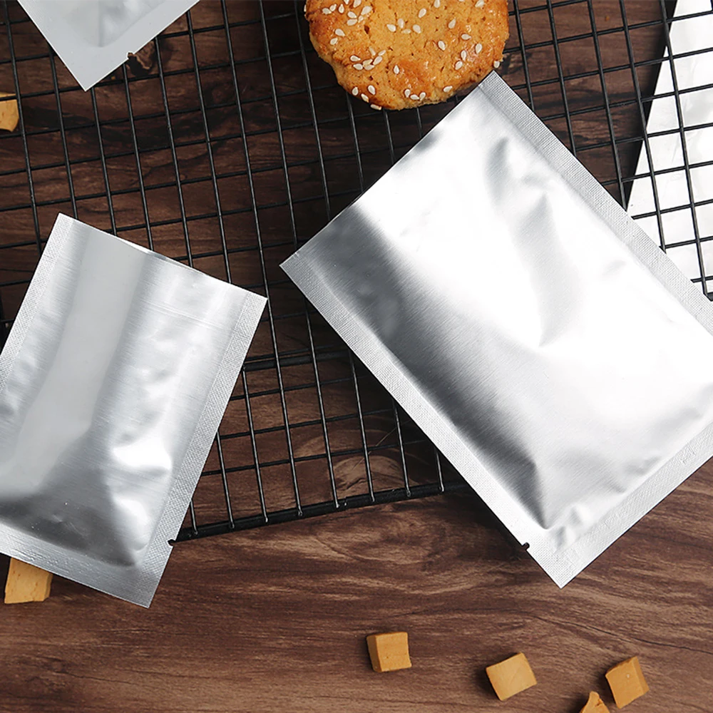 100 Pcs Aluminum Foil Mylar Bag Food Delicatessen Storage Holder