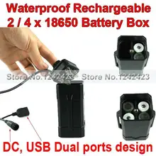 Обновлен Водонепроницаемый Аккумуляторная Power bank shell 2 или 4 шт. 18650 Батарейный блок для Велосипедов свет велосипеда лампы