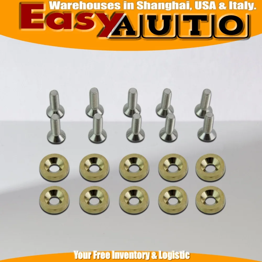 24K Gold JDM Fender Washers 1set=10pcs washers and bolt for Ho*da Ac*ra