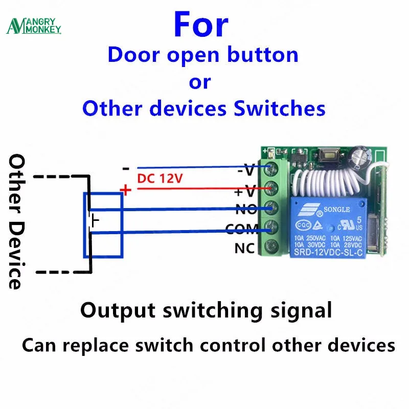 433 МГц Универсальный Беспроводной RF пульт дистанционного управления DC 12 В 10A 1CH релейный модуль приемника и 433,92 МГц 1 ключ дистанционного управления s