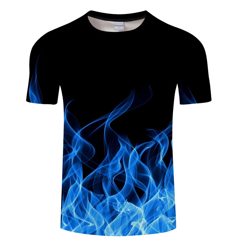 

Blue red Flaming tshirt Men t shirt 3d t-shirt Black Tee Casual Top Anime Camiseta Streatwear Short Sleeve Cloth Asian size 6xl