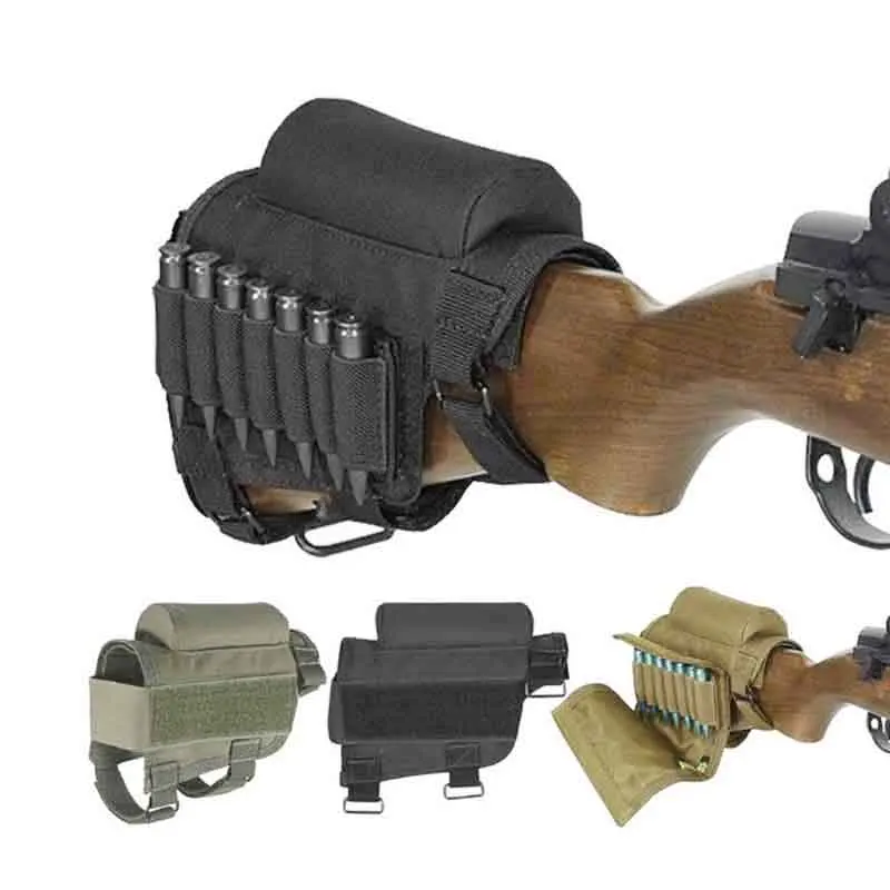 

Portable Adjustable Outdoor Multi-Function Military Bandolier Bullet Bag Pouches Hunting Tactical Pouch Holder Buttstock Bag