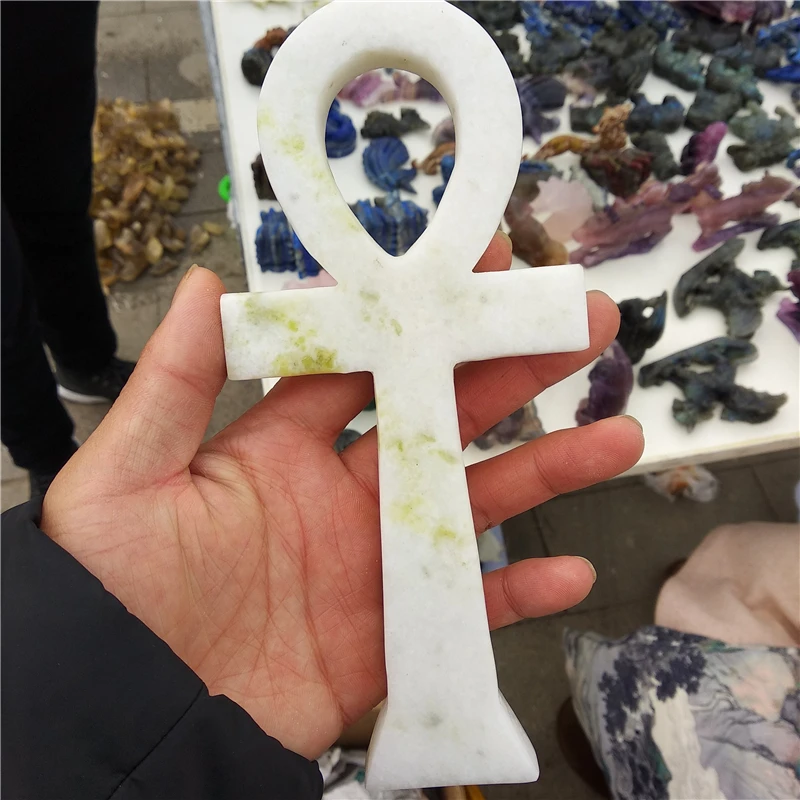 

big big size natural xiu jade cross for home chapel crystal gem stone cross figurine