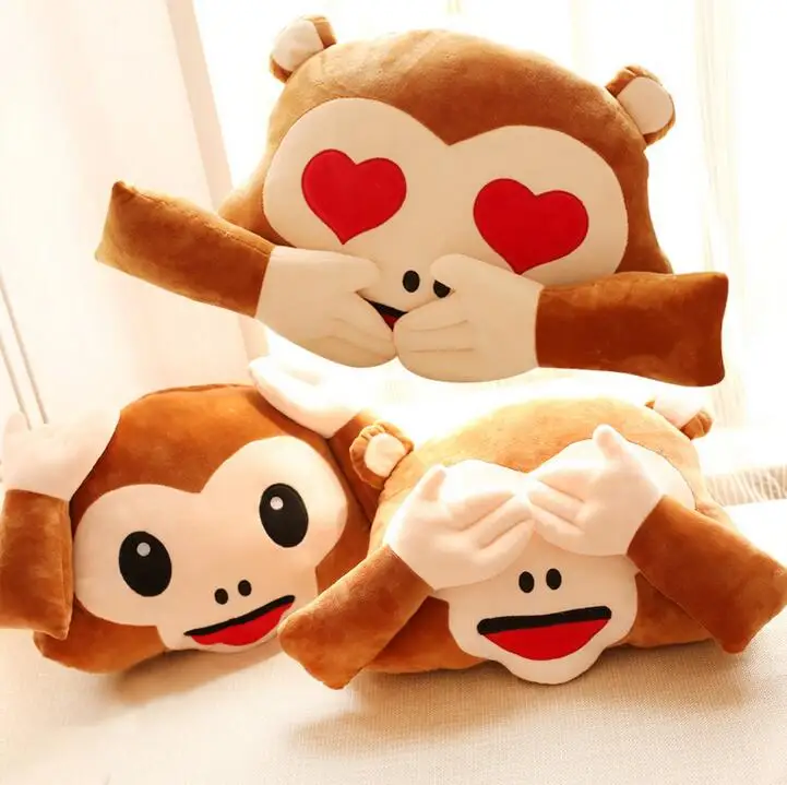 

1pc 40cm Cute No Talking No Speaking No Seeing Monkey Plush Pillow Stuffed Soft Animal Cushion Kids Gift