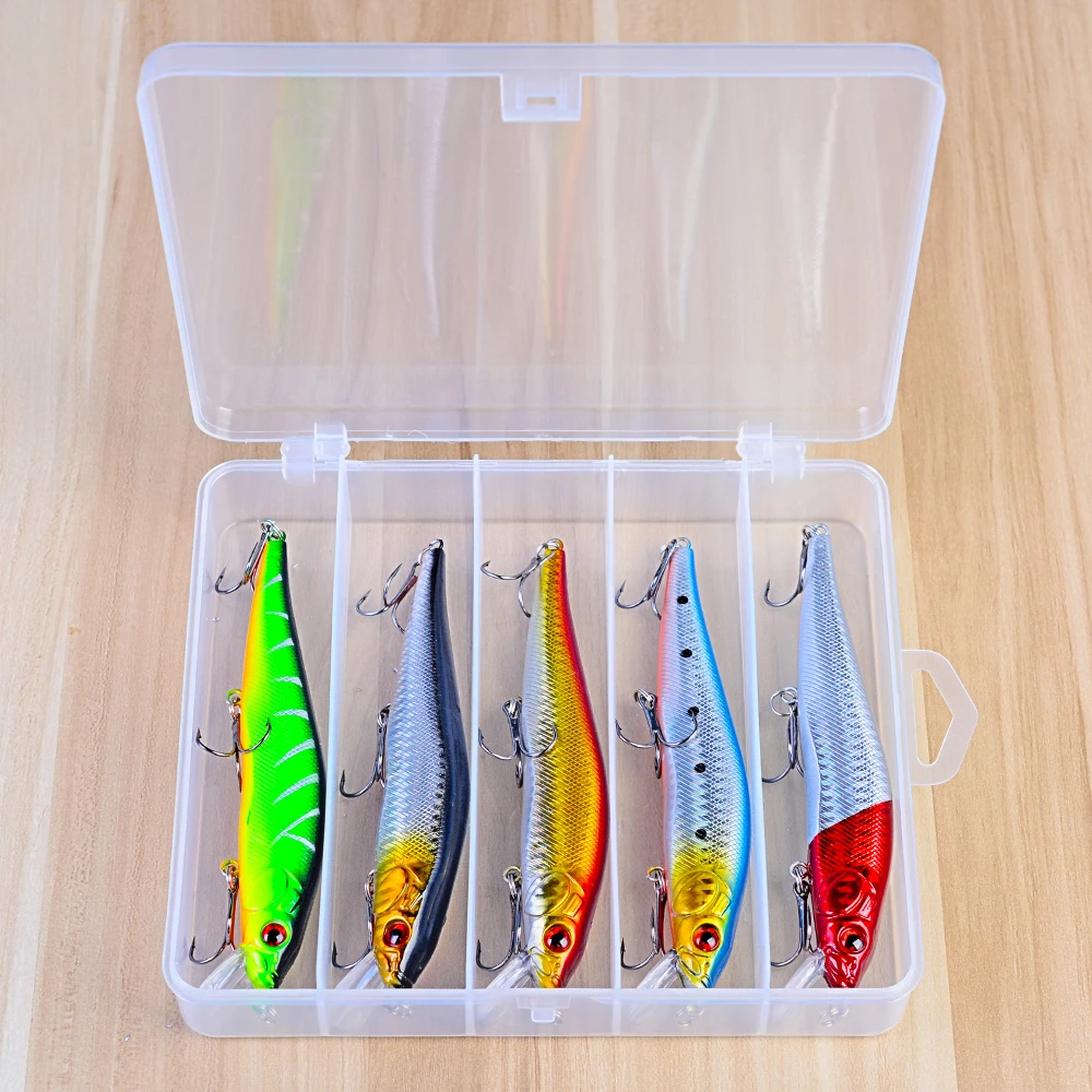 

5pcs/Set Fishing Bait 20.5g-0.72oz Fishing Tackle 5 Clolor #4 High Carbon Steel Hook Fishing Lures 14cm-5.51 Lure With Nice Box
