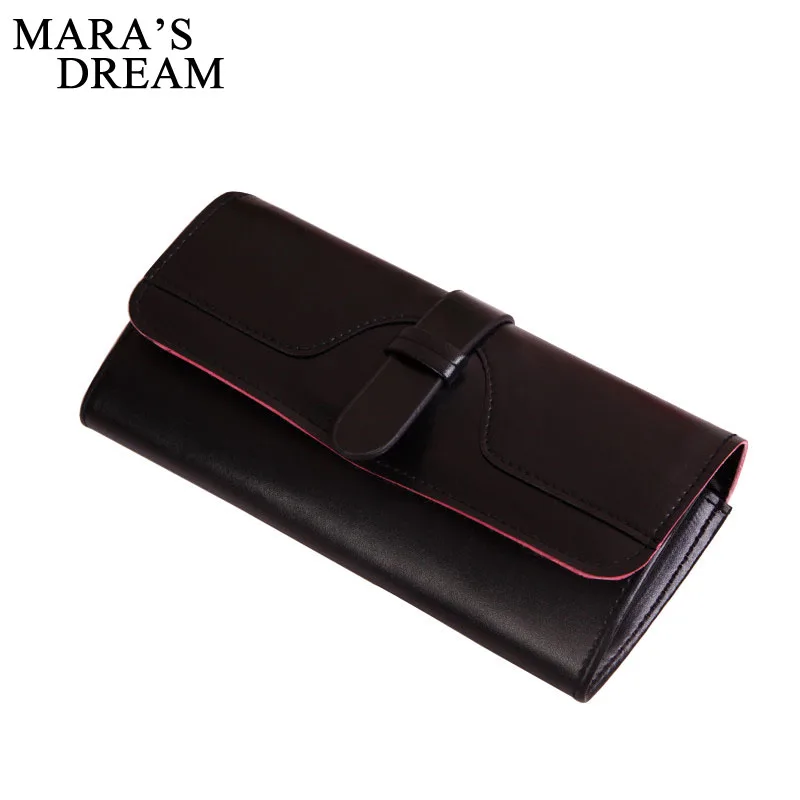 

Mara's Dream 2018 PU Leather Wallet Women Solid Hasp Fashion Lady Purse Brand Coin Purse Vintage Long Zipper Party Clutch Wallet