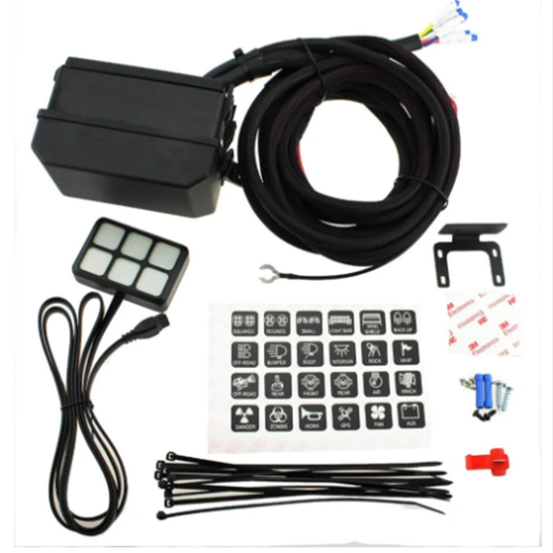 

1PC Auto 12V LED 6 Gang Switch Panel Relay Control box Wiring Harness Rocker Car Vehicle accessories car-styling car styling