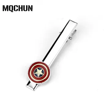 

MOCHUN Wholesale Superhero US Captain Star Shield Tieclips Cufflinks Accessories Tie Clip Cufflinks For Men Shirt Jewelry-40