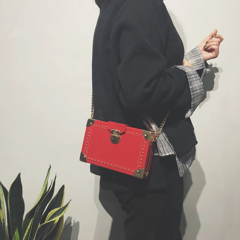 Sac Le Borsa Della Bolso Scatola Messaggero Con Torebki Mujer Donne Ragazze A bianco Main Rivetti Sacchetto Damskie Per Nero Mini Spalla Del Tracolla Il Bange verde rosso P5wX0xq8q