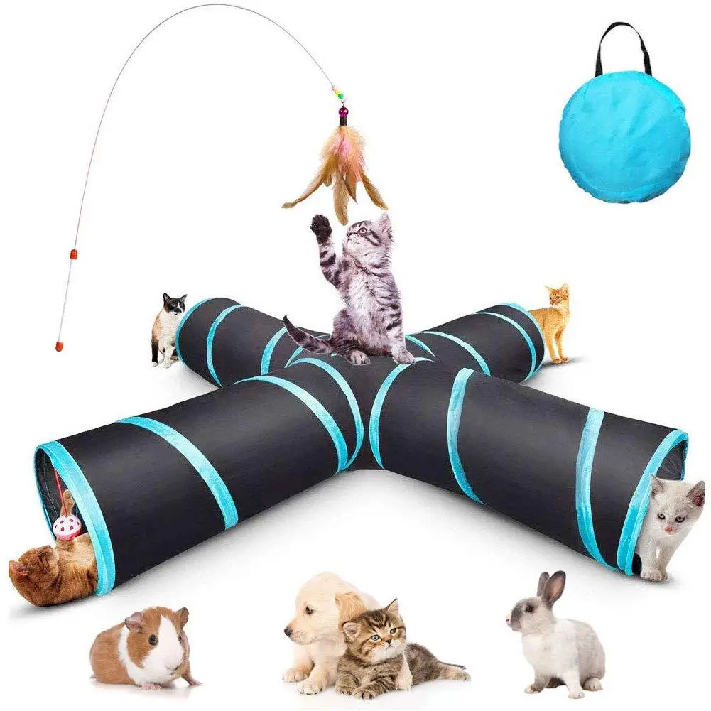 Cat Crinkle Sound 4 Way Out Tunnel Collapsible Game Pet Nest Supplies