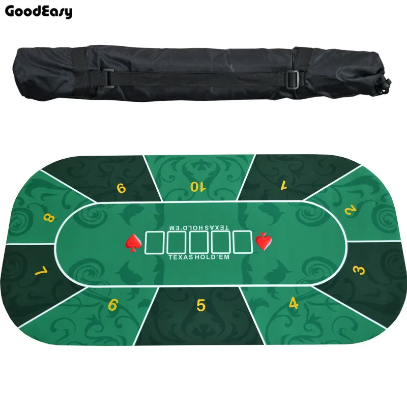 

-1.2 Suede Rubber Texas Hold'em Black Jack 21Points Baccarat Casino Poker Tablecloth Green/Blue Game Mat Flower Pattern
