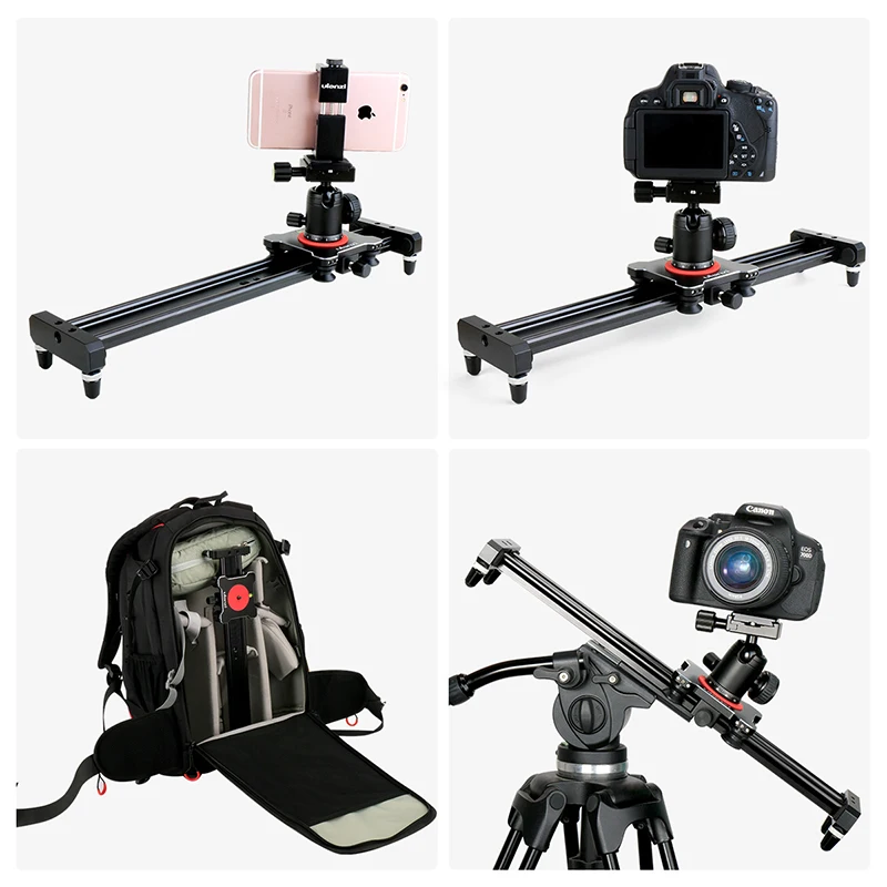 Ulanzi 40cm/50cm DSLR Camera Video Slider Track Dolly Rail Stabilizer System for Canon Pentax Sony Camcorder SLR Movie Film