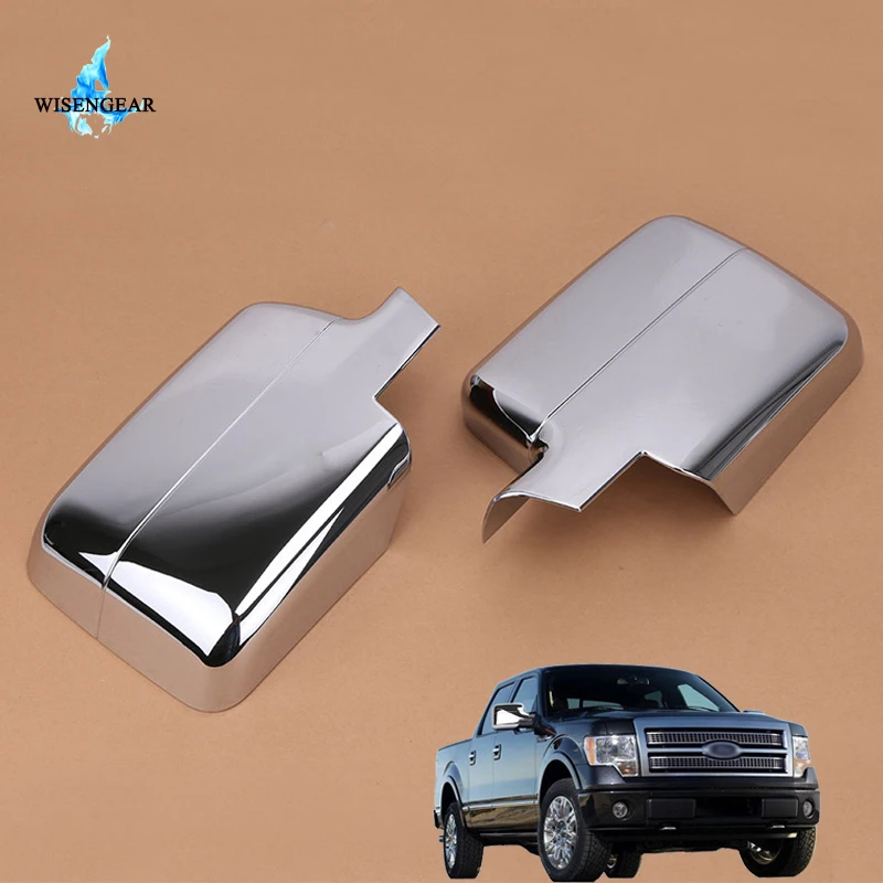 

WISENGEAR For Ford F150 Chrome Door Side Rear View Mirror Cover Cap Overlay Garnish Crew Cab Pickup 2004 2005 2006 2007 2008 /
