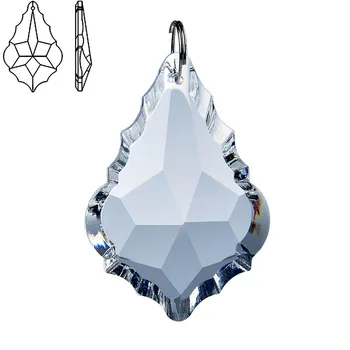 

H&D 3 Sizes 5PCS Baroque Maple Leaf Clear Crystal Chandelier Parts Suncatcher Hanging Pendants Parts Home Wedding Decor