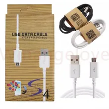 OD 3.4 1 м 3ft Белый Черный Micro V8 5pin USB Кабель зарядного устройства аксессуар связки для Samsung S4 S6 S7 с упаковки коробка