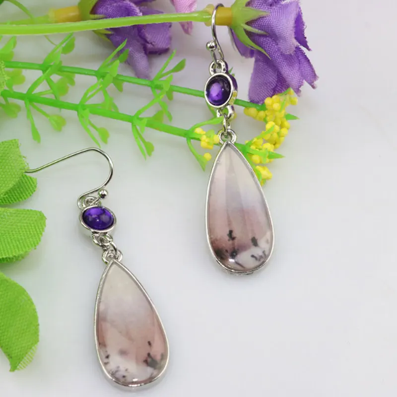 

1 Pair Fashion White Opal Dangle Earring 925 Silver Drop Earrings Women Wedding Jewelry Gift