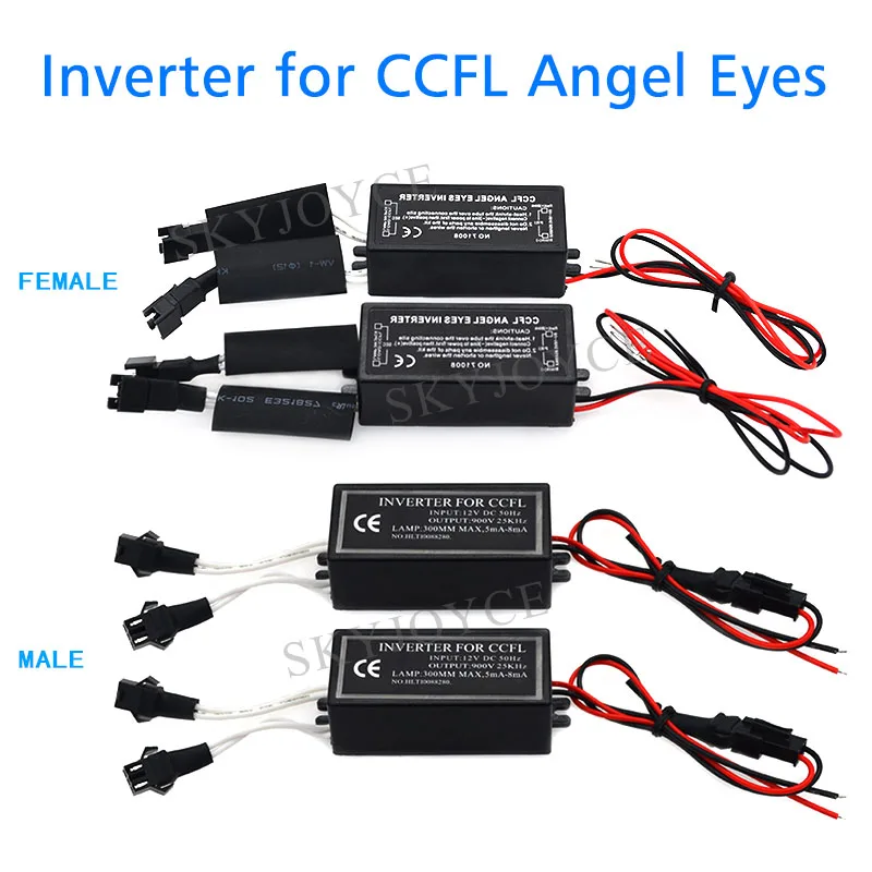 SKYJOYCE 12V Female Male CCFL Angel Eyes Inverter for E36 E46 E39 Angel Eyes Halo Ring DRL CCFL Driver Spare Ballast car styling