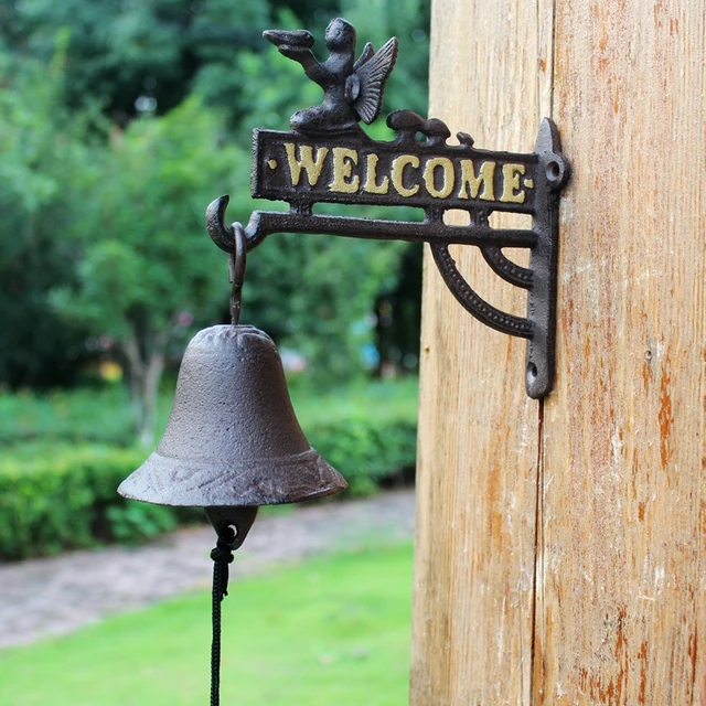 Cast Iron Hanging Angel Welcome Bell Dinner Bells Wall Mount Home Cast Iron Hanging Angel Welcome Bell Dinner Bells Wall Mount Home Cottage Village Garden Decor Children S Room Decoration Retro