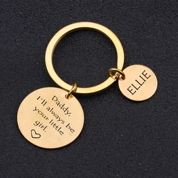 

Father's Gift"Daddy I'll Always Be Your Little Girl"Personalized Customize Keychain Jewelry Gift For Daddy Birthday Father's Day