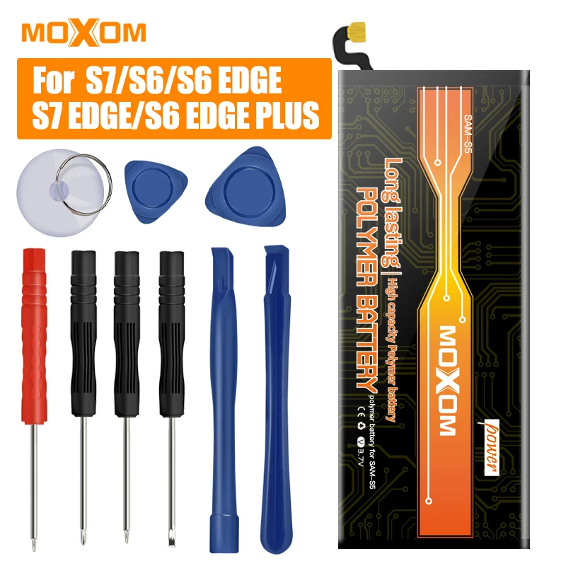 Achat Batterie MOXOM pour Samsung Galaxy S7 S7 EDGE S6 S6 EDGE S6 EDGE PLUS batterie de téléphone portable batterie Lithium polymère outils gratuits