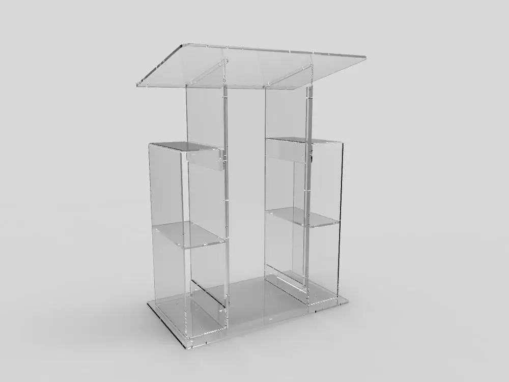 Fixture Displays Deluxe Plexiglass Acrylic Clear Podium Pulpit Lectern