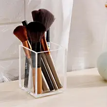 New Acrylic MakeUp Storage 1 Slots Brushes Eyebrow Pencil Liner Organizer Lipstick Stand Case Cosmetic Holder Storage Box new acrylic board makeup brushes holder organizer drying rack shelf cosmetic tool multifunction brushes storage stand display