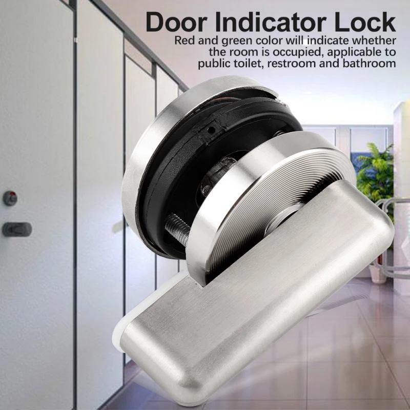 Silver Cover Toilet Door Indicator Bolt Toilet Door Indicator Lock for Bathroom Public Toilet 