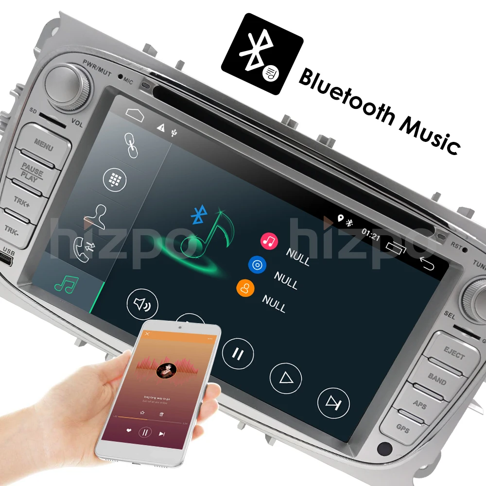 Sale 2 Din IPS QUAD core Car DVD Android 9.0 For Ford focus Mondeo Galaxy S-Max C-Max Transit Connect Kuga RDS Mirror link Igo map 12