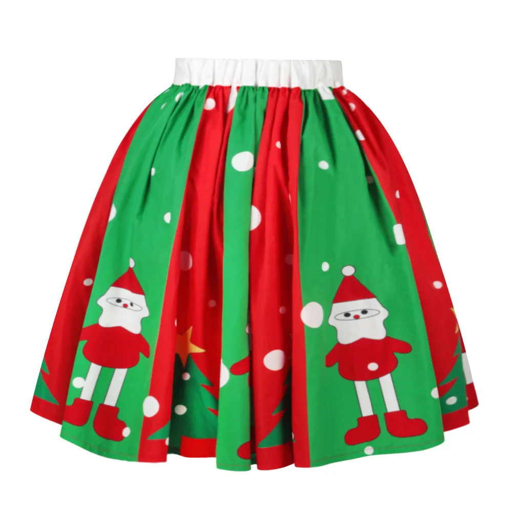 

JAYCOSIN Women Christmas Santa 3D Print Flare Elastic High Waist Cosplay Ball Gown Skirt Ball Gown Fashion Empire Skirts May 20