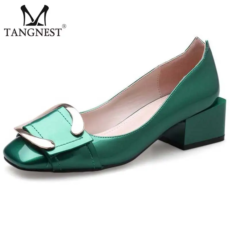 

TangnestWoman Pumps 2017 New Women Strange Style Heels Shoes Fashion Sequin Toe Dress Shoes For Women Square Toe Pumps XWD5256
